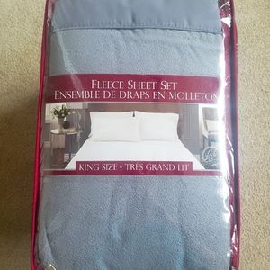 King size grey fleece sheet set